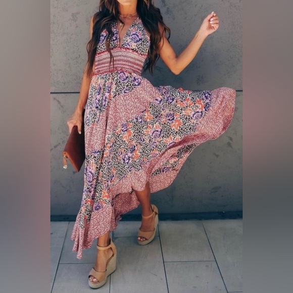 NWT FREE PEOPLE GABRIELA SMOCKED HALTER SLIP DRESS ๐, Sz.S, BNWTIB - Picture 1 of 15